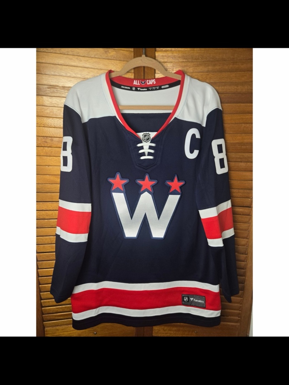 Washington Capitals Ovechkin  Fanatics Jersey Womens Large Navy NWOT